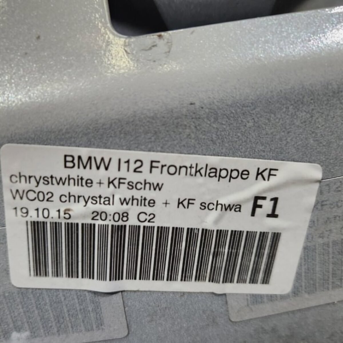 BMW I8 Front Hood Bonnet Shell White C02