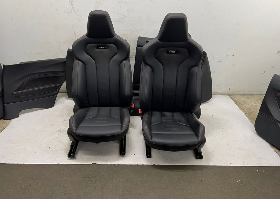 BMW F87 M2 Competition M Sport Seats & Door Cards F22 Red Stitching OEM - Image 5