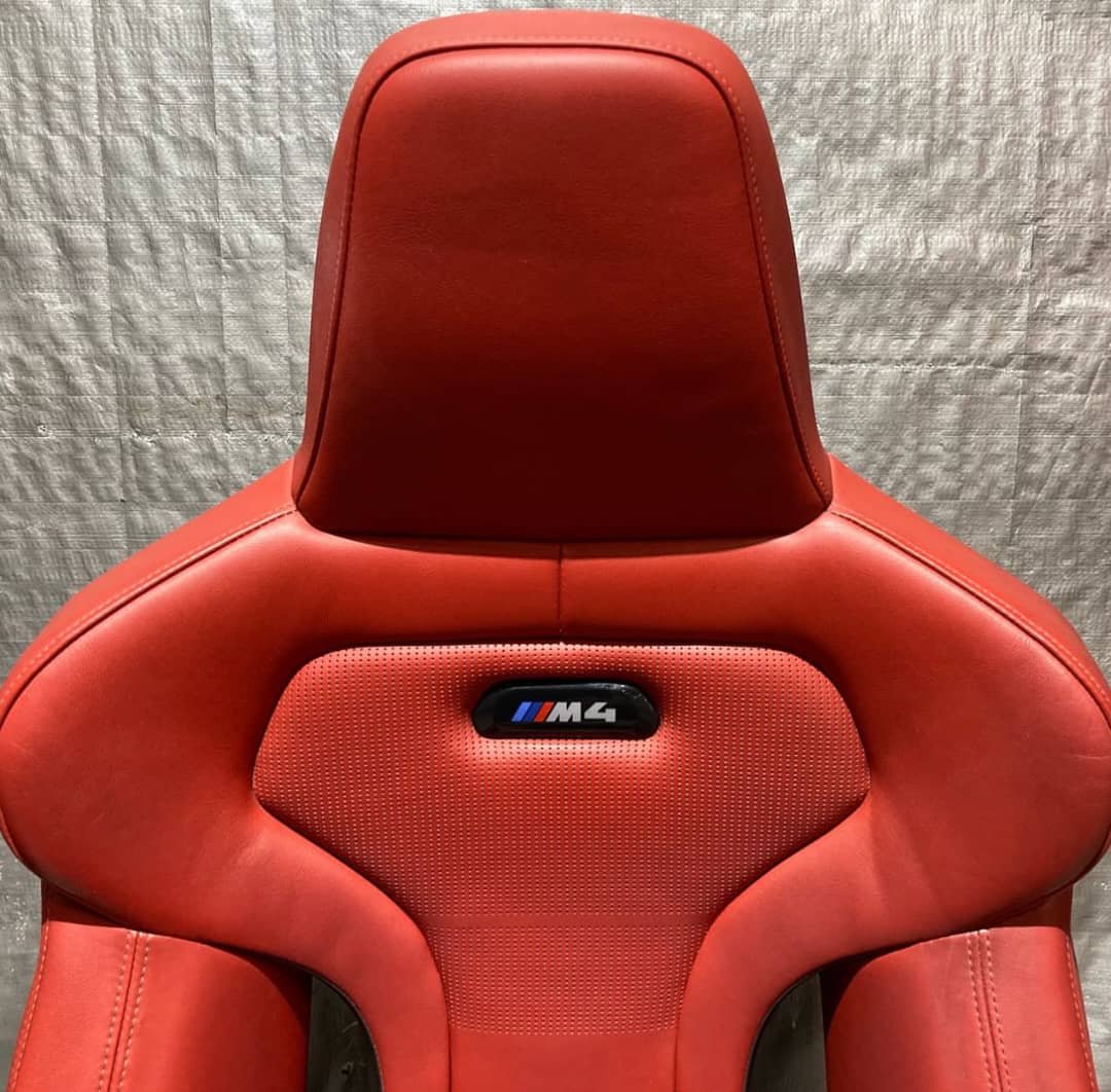 15-20 F82 BMW M4 Coupe Competition Package Sakhir Orange Merino Leather Front Seats/Heated/F8M05 - Image 3
