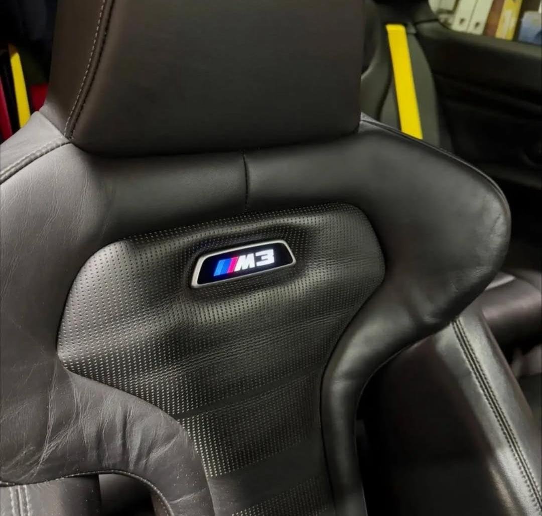 2024 G80 M3 Badges fitted to 2019 F82 M4 Competition Seats in 2013 E92 M3 Coupe - Image 2