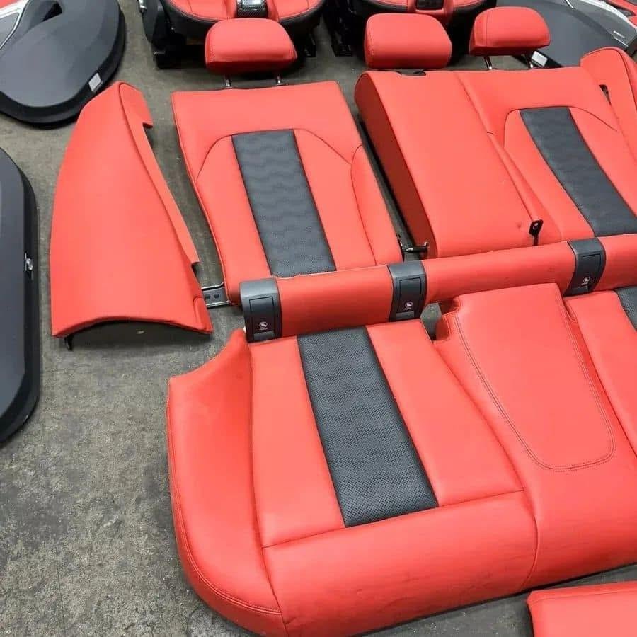 BMW G80 M3 Sedan Carbon Bucket Seats Fiona Red Leather Interior Set - Image 3