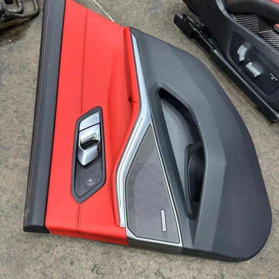 BMW G80 M3 Sedan Carbon Bucket Seats Fiona Red Leather Interior Set