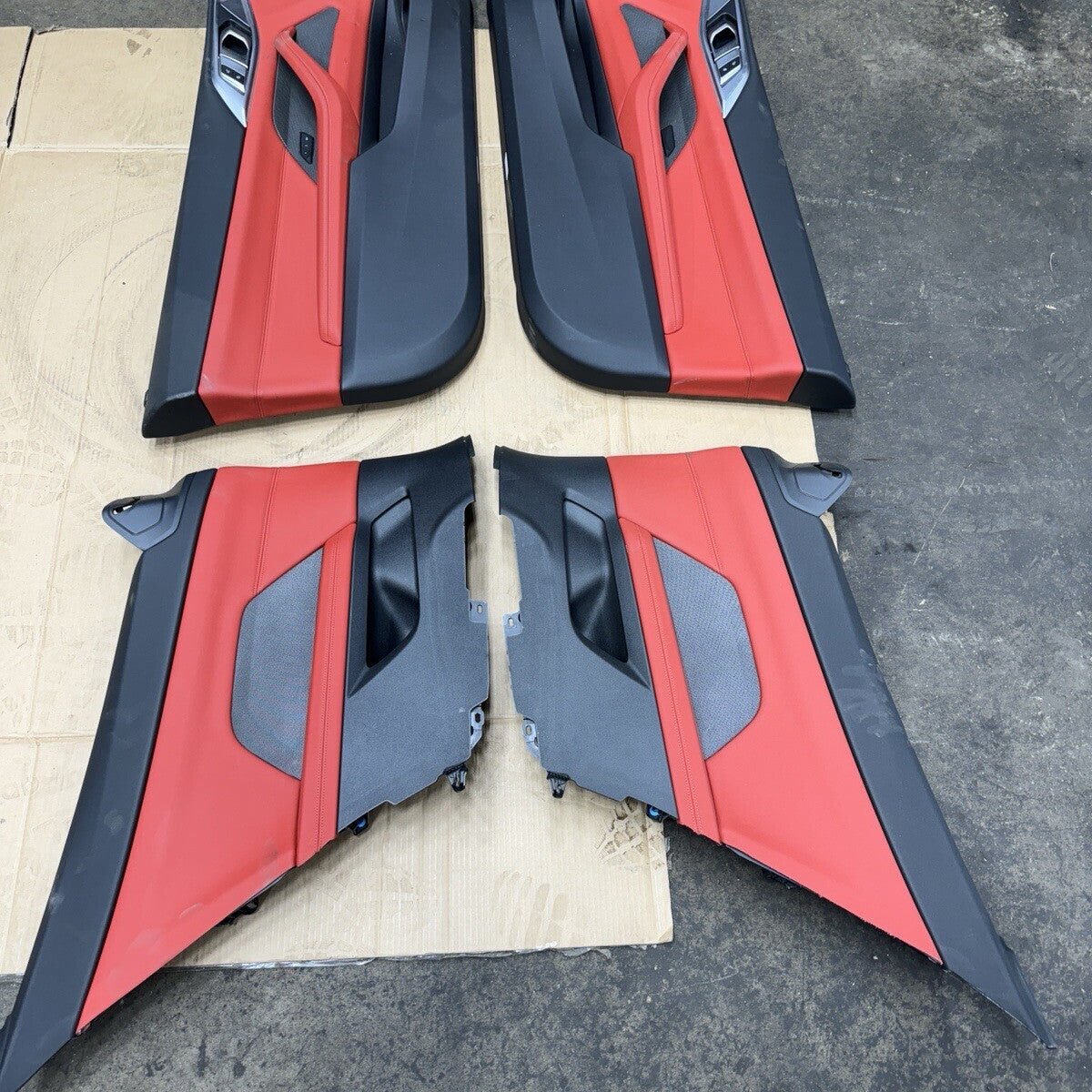 BMW G82 M4 COUPE FRONT & REAR DOOR CARDS PANELS FIONA RED