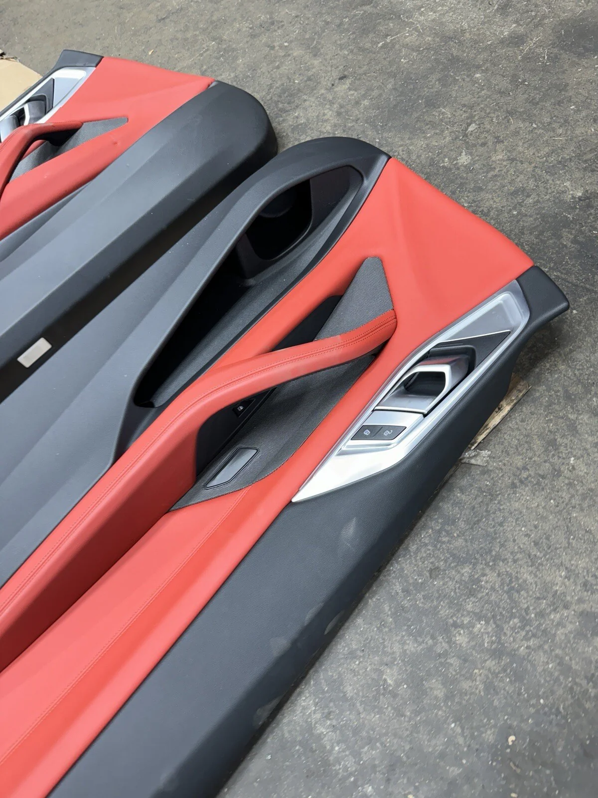 BMW G82 M4 COUPE FRONT & REAR DOOR CARDS PANELS FIONA RED - Image 4