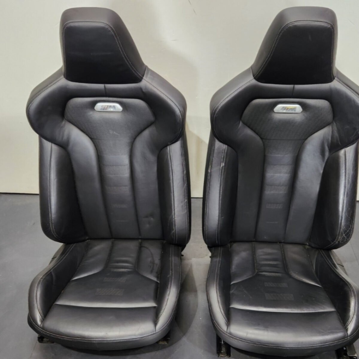 OEM BMW F82 M4 Front Driver Passenger Sport Seats Leather Merino Black