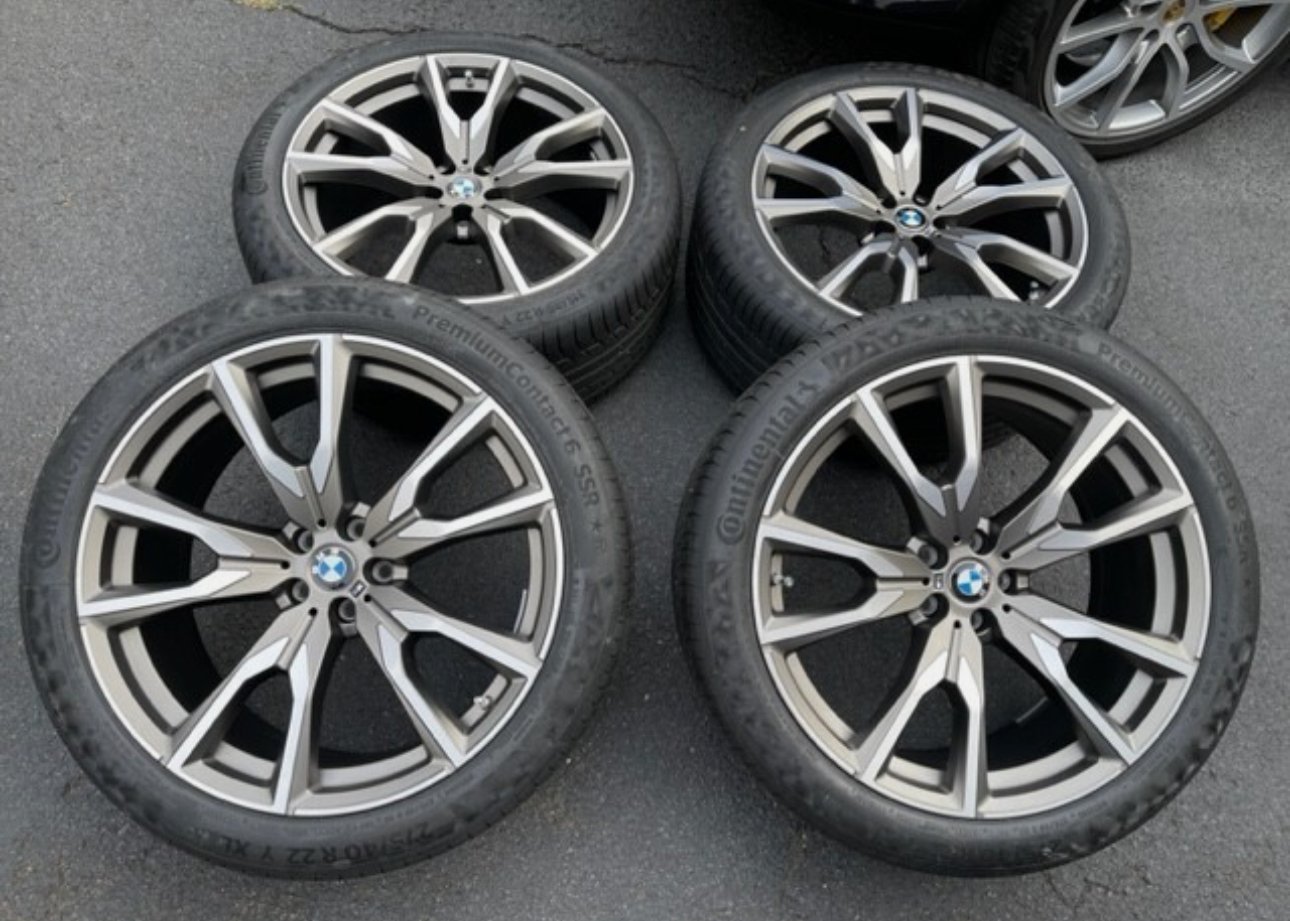 Authentic BMW Style 755 M Wheels + Continental Tires + TPMS + Caps X6 X5 X7 G07 - Image 2